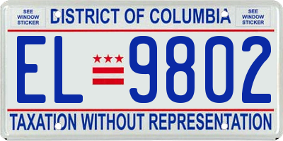 DC license plate EL9802