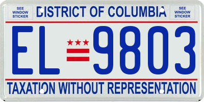 DC license plate EL9803