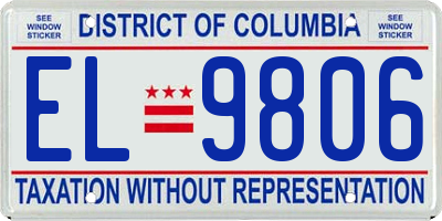 DC license plate EL9806
