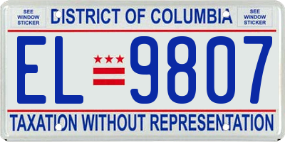 DC license plate EL9807