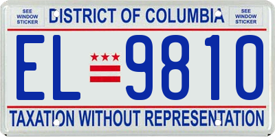 DC license plate EL9810