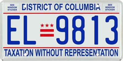 DC license plate EL9813