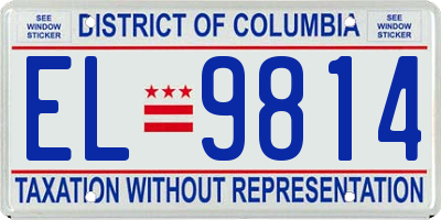 DC license plate EL9814