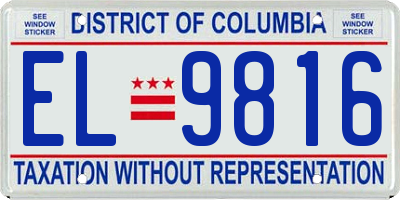 DC license plate EL9816