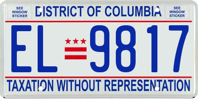 DC license plate EL9817
