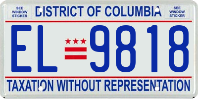 DC license plate EL9818