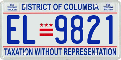 DC license plate EL9821