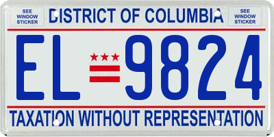 DC license plate EL9824