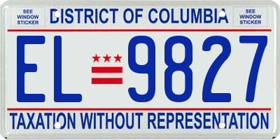 DC license plate EL9827