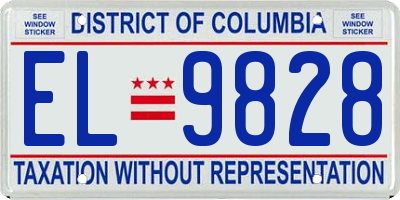 DC license plate EL9828