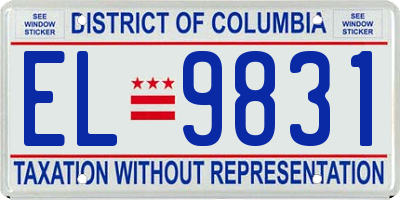 DC license plate EL9831