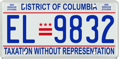 DC license plate EL9832
