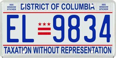 DC license plate EL9834