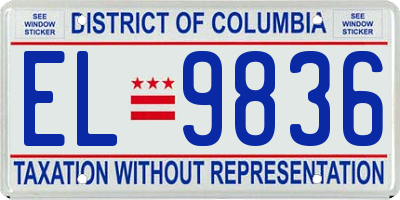 DC license plate EL9836