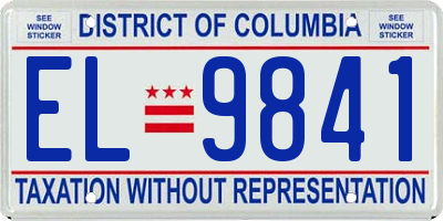 DC license plate EL9841