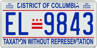 DC license plate EL9843