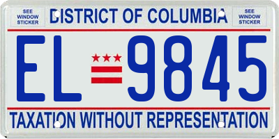 DC license plate EL9845