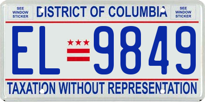 DC license plate EL9849