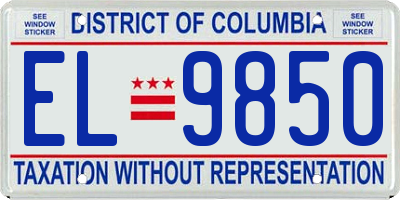 DC license plate EL9850