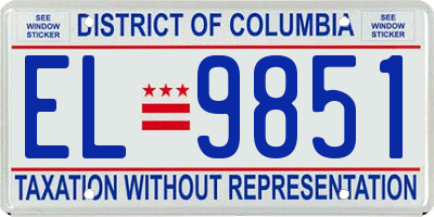 DC license plate EL9851