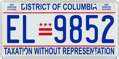 DC license plate EL9852