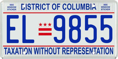 DC license plate EL9855