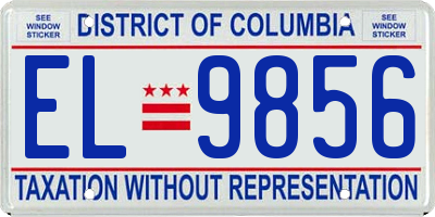 DC license plate EL9856