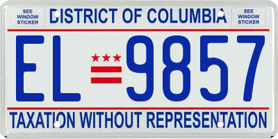 DC license plate EL9857