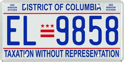 DC license plate EL9858