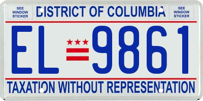 DC license plate EL9861