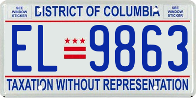 DC license plate EL9863