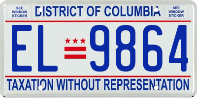 DC license plate EL9864