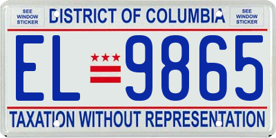 DC license plate EL9865
