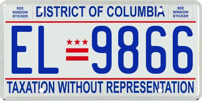 DC license plate EL9866