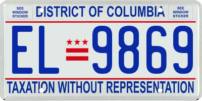 DC license plate EL9869