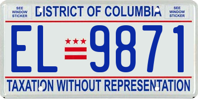 DC license plate EL9871