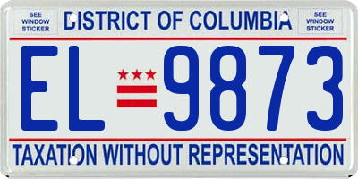 DC license plate EL9873