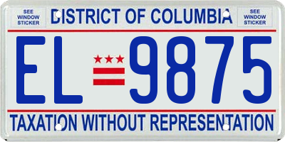 DC license plate EL9875