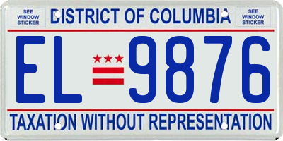 DC license plate EL9876