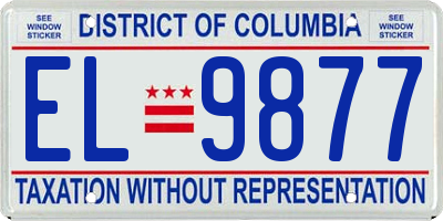 DC license plate EL9877
