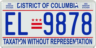 DC license plate EL9878