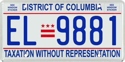 DC license plate EL9881