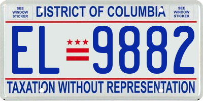 DC license plate EL9882