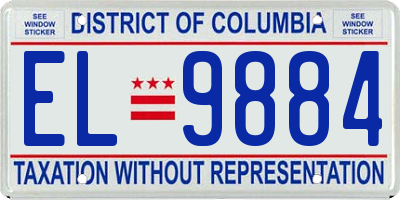 DC license plate EL9884