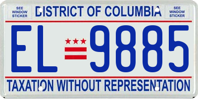 DC license plate EL9885