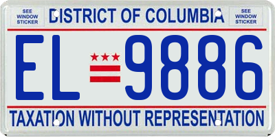 DC license plate EL9886