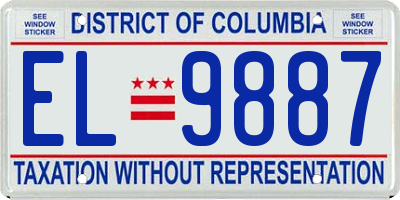 DC license plate EL9887