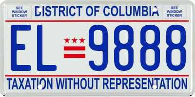 DC license plate EL9888