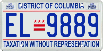 DC license plate EL9889