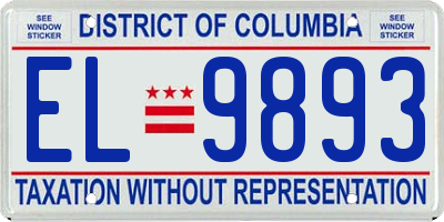 DC license plate EL9893